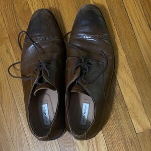 Joseph Abboud Two-Tone Brown Leather Oxfords. In box.